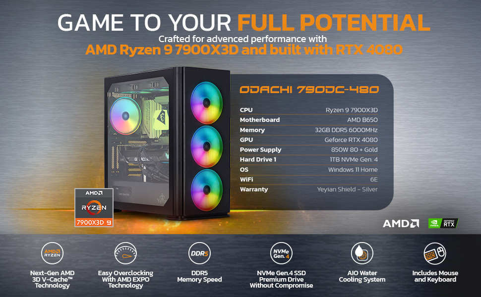 Yeyian Odachi YPA-OD790DC-480 Gaming Desktop
